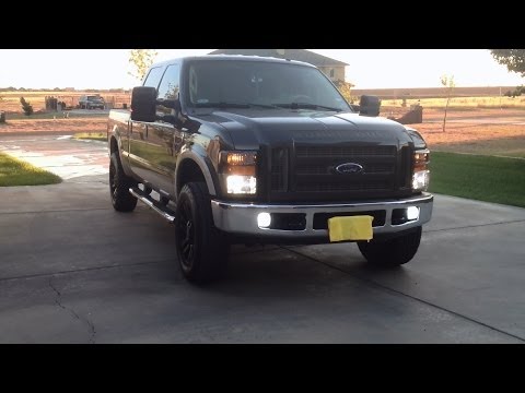 Diesel Ford F-250 6.4L Powerstroke 4x4 Straight Pipe Evening Cruise Exhaust Sound Turbo Whistle WOT