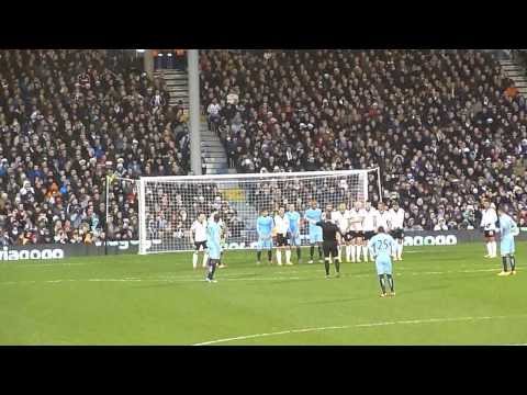 Fulham v Manchester CIty 21 Dec 2013 - Yaya free kick / goal plus applause