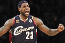 FILE - In this Dec. 25, 2009 file photo, Cleveland Cavaliers forward LeBron James reacts during the second half against the Los Angeles Lakers in an NBA basketball game in Los Angeles. 