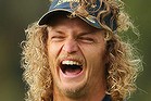 MELBOURNE, AUSTRALIA - JUNE 12:  Nick Cummins of the Wallabies laughs during an Australian Wallabies training session at Scotch College on June 12, 2014 in Melbourne, Australia.  (Photo by Scott Barbour/Getty Images)