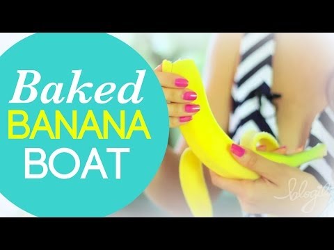 Baked Almond Butter Banana Boat | Cheap Clean Eats