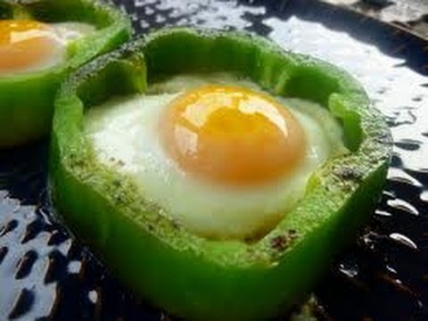 GIANT STUFFED BELL PEPPER EGGS. BIG EGG FLOWER.  WAYS TO EAT HEALTHY