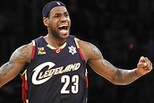 FILE - In this Dec. 25, 2009 file photo, Cleveland Cavaliers forward LeBron James reacts during the second half against the Los Angeles Lakers in an NBA basketball game in Los Angeles. 