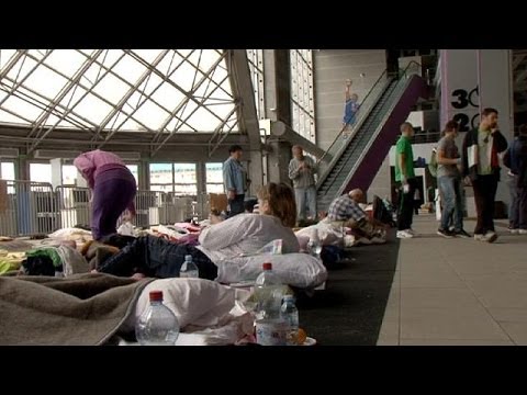 Flood victims take refuge in Belgrade stadium