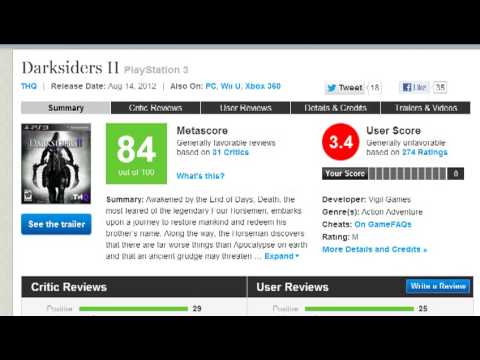 Darksiders II  PS3   0 8% Metacritic score world record