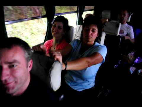 Travelling by bus on the Halsena road in Luzon, in the Philippines