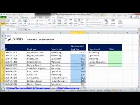 Excel Data Analysis: Sort, Filter, PivotTable, Formulas (25 Examples): HCC Professional Day 2012