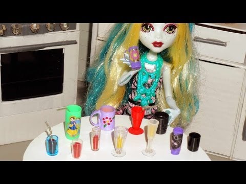 Como fazer copos e taças para boneca Monster High, Barbie, etc