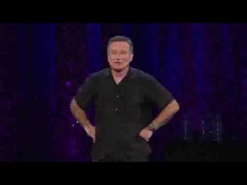 Robin Williams - WMD Tour - christopher walken, popeye, bono, and walter cronkite skit