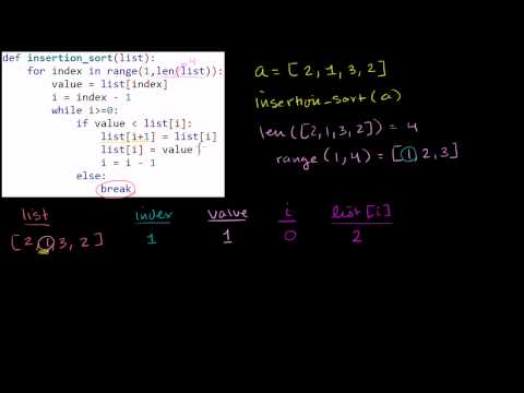 Stepping Through Insertion Sort Function