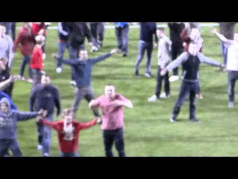 Rotherham United v Preston North End Pitch Invasion at the end