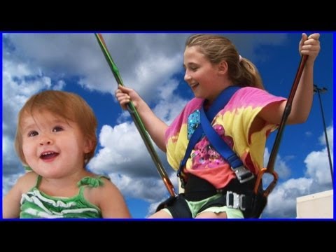 Girls Bungee Jumping at The Mall - Baby Swimming and Having Fun - Reality Video week 16