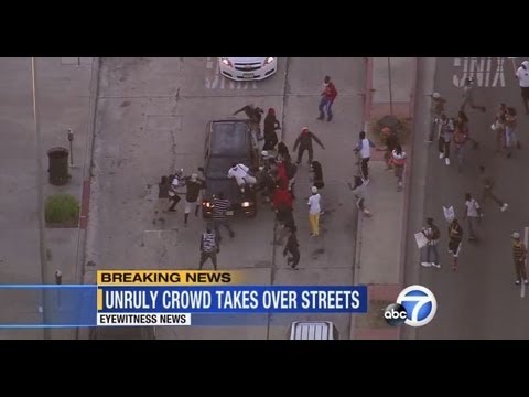 Los Angeles Riots: News Crew Attacked, Violent Zimmerman Verdict Protest Footage Emerges