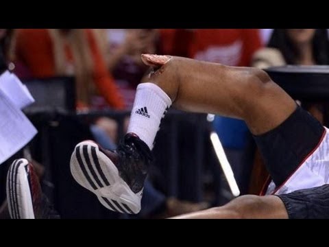 HD CLOSE UP Kevin Ware's leg injury SLOW MOTION