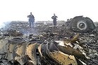 Emergency workers at MH17 crash.