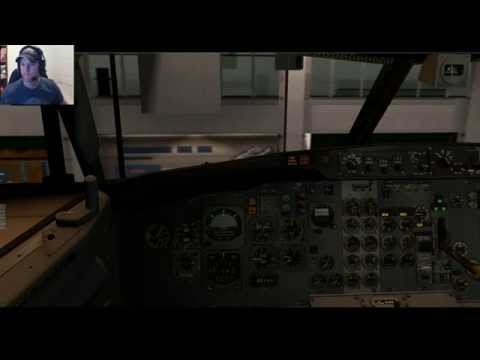 X-Plane 10 - Boeing 737-200 Shared cockpit with a beautiful night time landing.