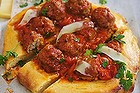 It doesn't get much heartier than meatballs on a slab of cheesy brioche.