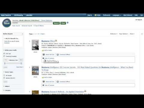 Searching EBSCO eBooks - Tutorial