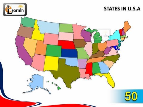 List of 50 States of USA in alphabetical order with map- General knowledge videos