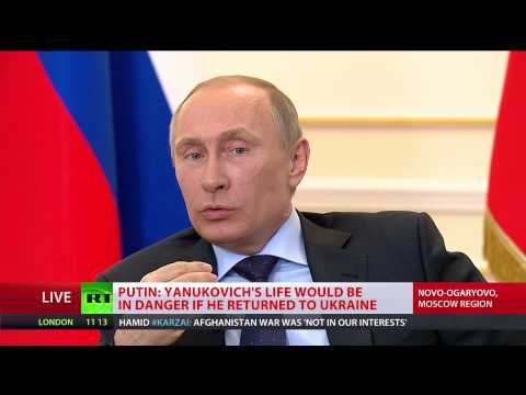 Russia will not go to war with the people of Ukraine, but will use its troops to protect citizens, if radicals with clout in Kiev now try to use violence against Ukrainian civilians, particularly ethnic Russians, Putin told the media - READ MORE http://on.rt.com/pmgkkh

RT LIVE http://rt.com/on-air

Subscribe to RT! http://www.youtube.com/subscription_center?add_user=RussiaToday

Like us on Facebook http://www.facebook.com/RTnews
Follow us on Twitter http://twitter.com/RT_com
Follow us on Instagram http://instagram.com/rt
Follow us on Google+ http://plus.google.com/+RT

RT (Russia Today) is a global news network broadcasting from Moscow and Washington studios. RT is the first news channel to break the 1 billion YouTube views benchmark.