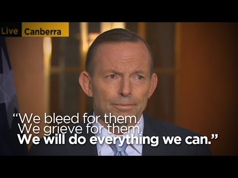 Tony Abbott offers support to families of those on board MH17