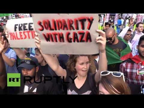 RAW: Anger & unrest at London protest over 'BBC bias' on  Gaza