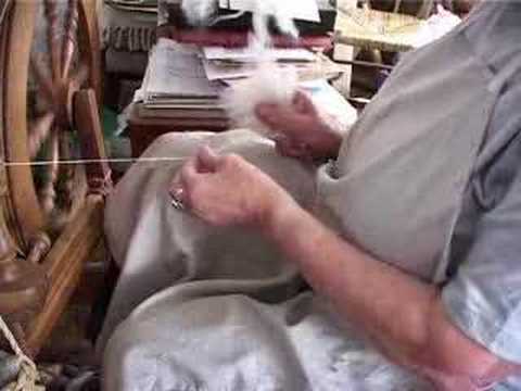 Wool spinning by hand