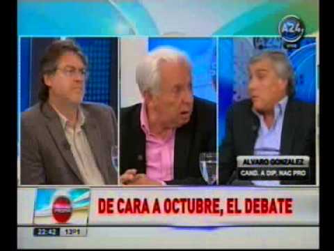 Jorge Altamira debate con Ricardo Forster (FPV) y Álvaro González (PRO), en 