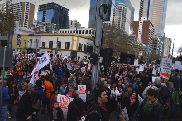 March arriving at Parliament House