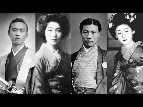 Japan Samurais and Beauties in the 19th century, Edo and Meiji eras サムライと日本美女