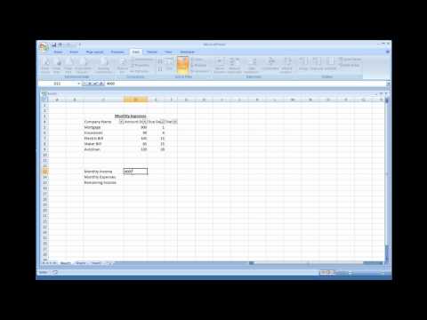 Microsoft Excel - Creating a Simple Expense Sheet