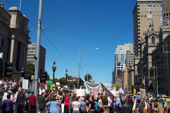 Crowd outside Parliament House