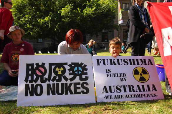 No Nukes and anti-uranium placards