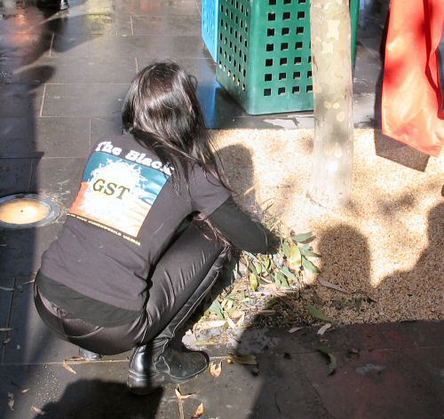 Lighting the sacred fire at the State Library