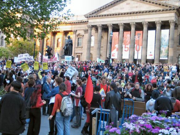 Part of crowd at State Library