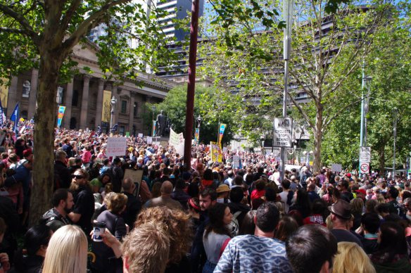 Part of crowd at start of rally