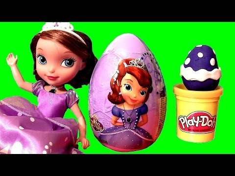 Giant Sofia the First Surprise Egg Playdoh Covered Easter Egg Kinder Huevo 2014 Disney Junior