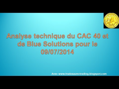 Analyse technique CAC 40 et Blue solutions- Apprendre le trading et Ichimoku [08/07/2014]