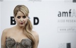 British socialite Peaches Geldof arrives for the amfAR Cinema Against AIDS benefit at the Hotel du Cap-Eden-Roc