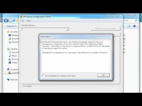 Pre-configuring the HP Universal Print Driver (UPD) using the HP Driver Configuration Utility Video