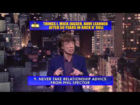 Mick Jagger top 10 things i learned after 50 years in rock n' roll  (on letterman)