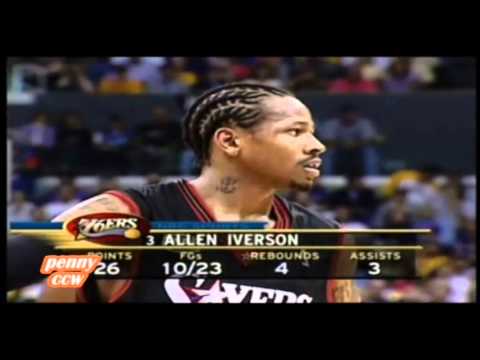 Allen Iverson 48pts vs Kobe Shaq Lakers 2001 NBA Finals Game 1 - pennyccw