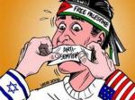 Cartoon depicting anti-Semitism smear against a pro-Palestinian