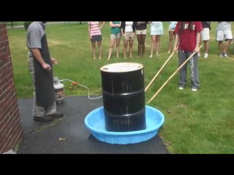 55 gallon steel drum can crush