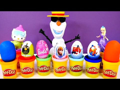 FROZEN SPIDERMAN BARBIE ANGRY BIRDS PLAY DOH DONALD DUCK KINDER SURPRISE EGGS