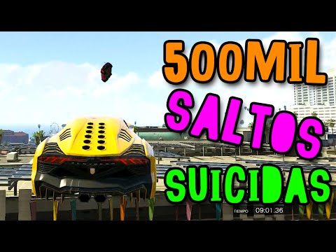 GTA V ONLINE - 500 MIL SALTOS SUICIDAS! SUICIDE STUNTS!! :O (c/ Lugin)