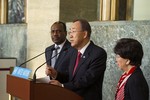 Secretary-General Ban Ki-moon Drop-in at the Accountability Commission for Women’s and Children’s Health first meeting, co-chaired by PM Harper of Canada and President Kikwete of Tanzania.    Dr Margaret Chan, Director-General, World Health Organization and Dr Hamadoun Touré, Secretary-General, International Telecommunication Union, Vice.  Chairs, were also resent.Secretary-General Ban Ki-moon Drop-in at the Accountability Commission for Women’s and Children’s Health first meeting, co-chaired by PM Harper of Canada and President Kikwete of Tanzania.    Dr Margaret Chan, Director-General, World Health Organization and Dr Hamadoun Touré, Secretary-General, International Telecommunication Union, Vice.  Chairs, were also resent. Press briefing with the Vice Chairs