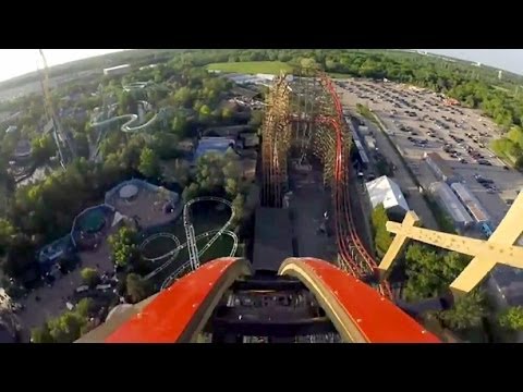 Goliath front seat on-ride HD POV Six Flags Great America