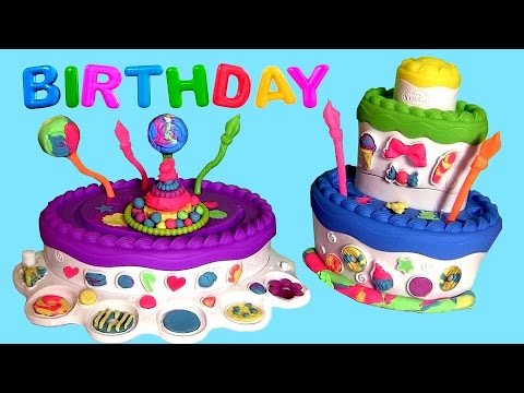 Play Doh Cake Mountain Playset Sweet Shoppe How-To Make Birthday Cake Torta de Cumpleaños Пластилін