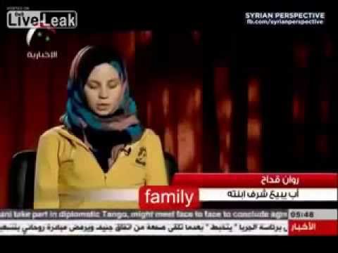 A Syrian teenage girl tells her harrowing story of her father forcing her into sexual jihad for the Islamic Jihadi rebels linked to Al-Qaeda. Temporary Marriage or muta is sanctioned under Islam for Muslims and is a form of prostitution for Moslems. 

It has been reported that thousands of Muslim girls and women have gone to Syria to do Sexual Jihad to support the rebels in Syria as temporary whores for them. Temporary marriage is called muta and was once sanctioned by Muhammad the prophet of Islam. It is a form of prostitution. This is the true face of Islam.